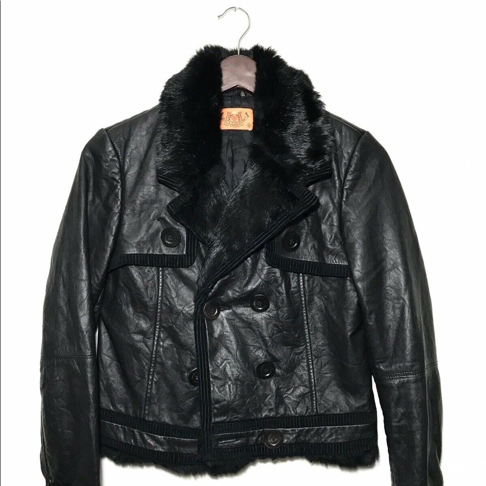 Juicy Couture Women’s Leather & Rabbit Fur Jacket